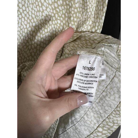 Nicole Miller Original Linen Blend Shift Dress Women's L beachy‎ light Fisherman - Picture 4 of 8